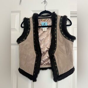 Marciano Brown and Tan Faux Fur Vest
